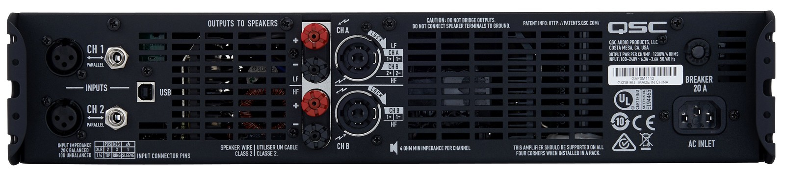Rückeite der QSC GXD 8