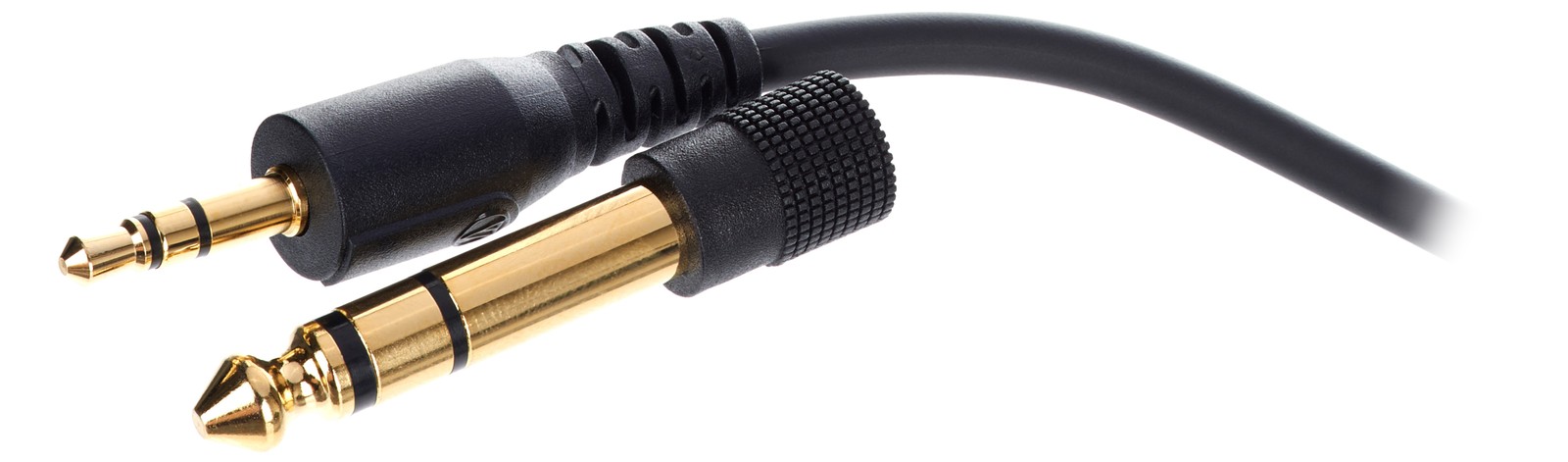 6,3 mm Adapter und 3,5mm Klinkenstecker des Audio-Technica ATH-M20x Monitorkopfhörer