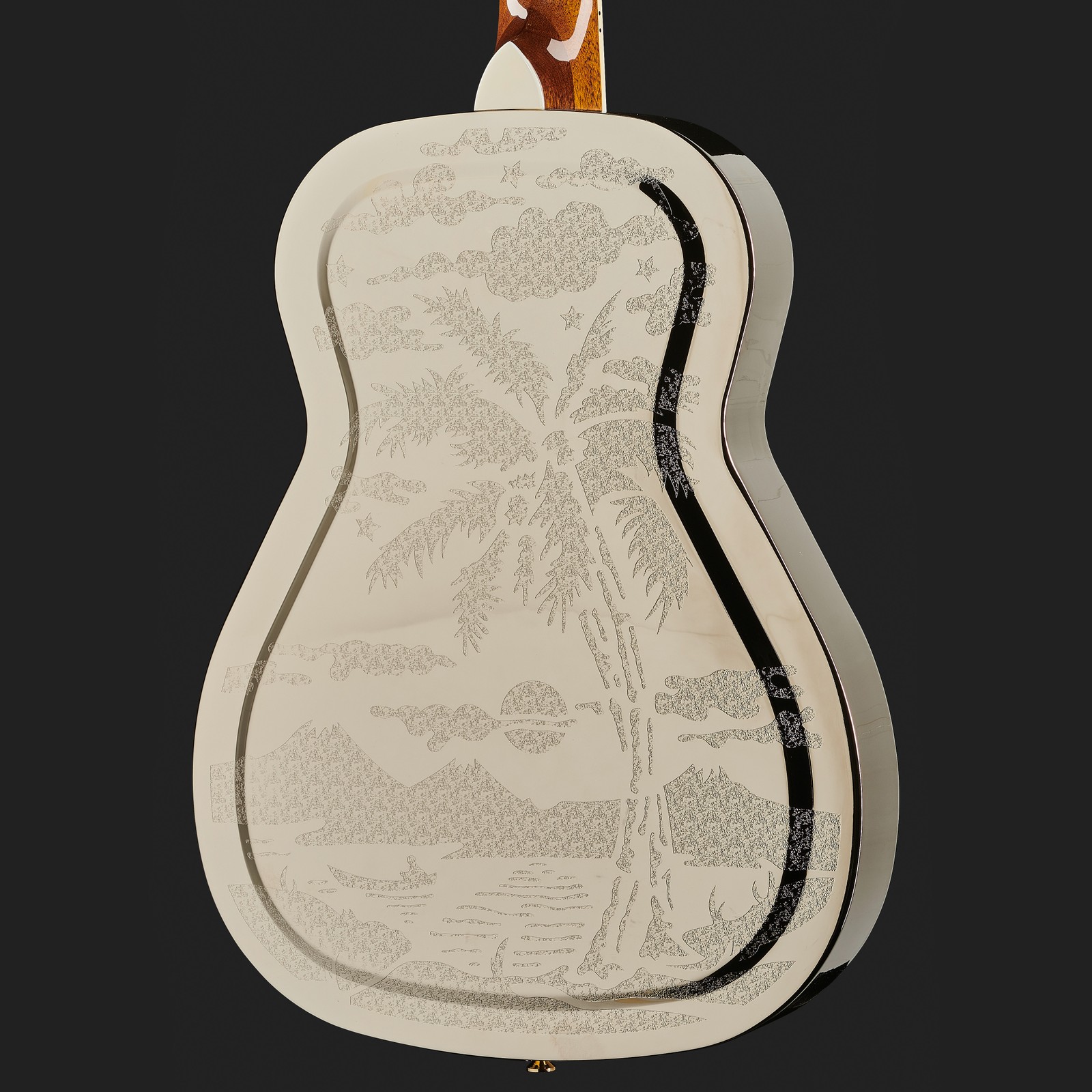 body of the Harley Benton Custom Line CLR Electric Resonator Guitar - back view