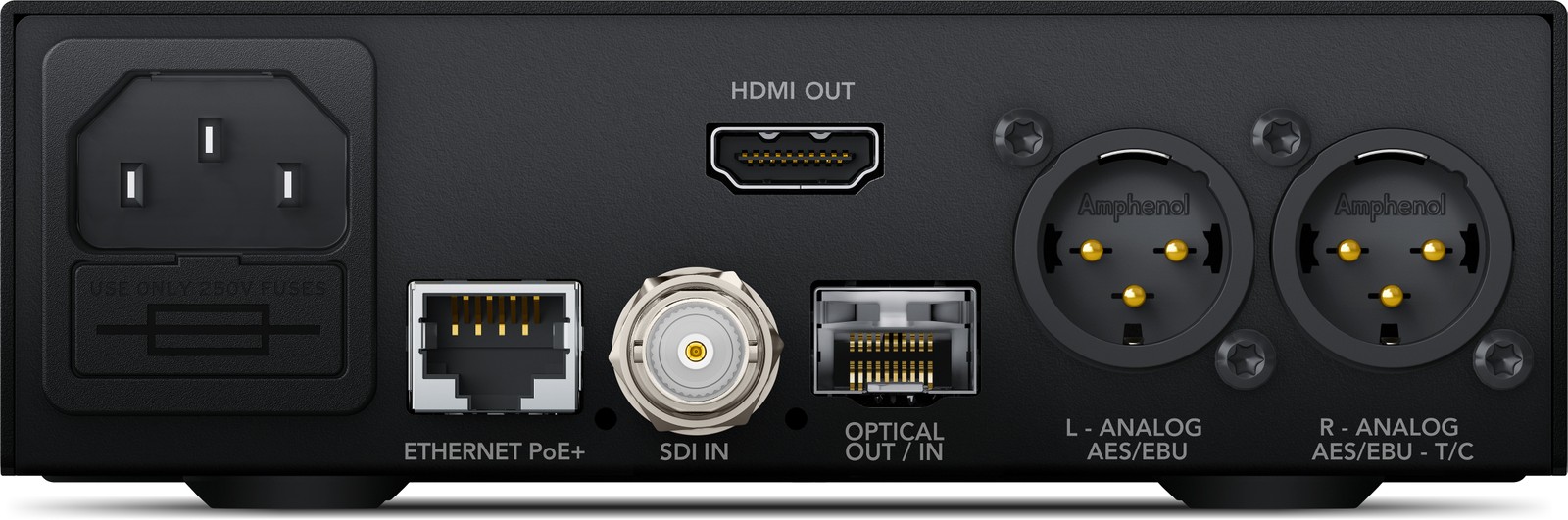 Blackmagic Design Teranex Mini Optical-HDMI 12G, Anschlüsse auf Rückseite