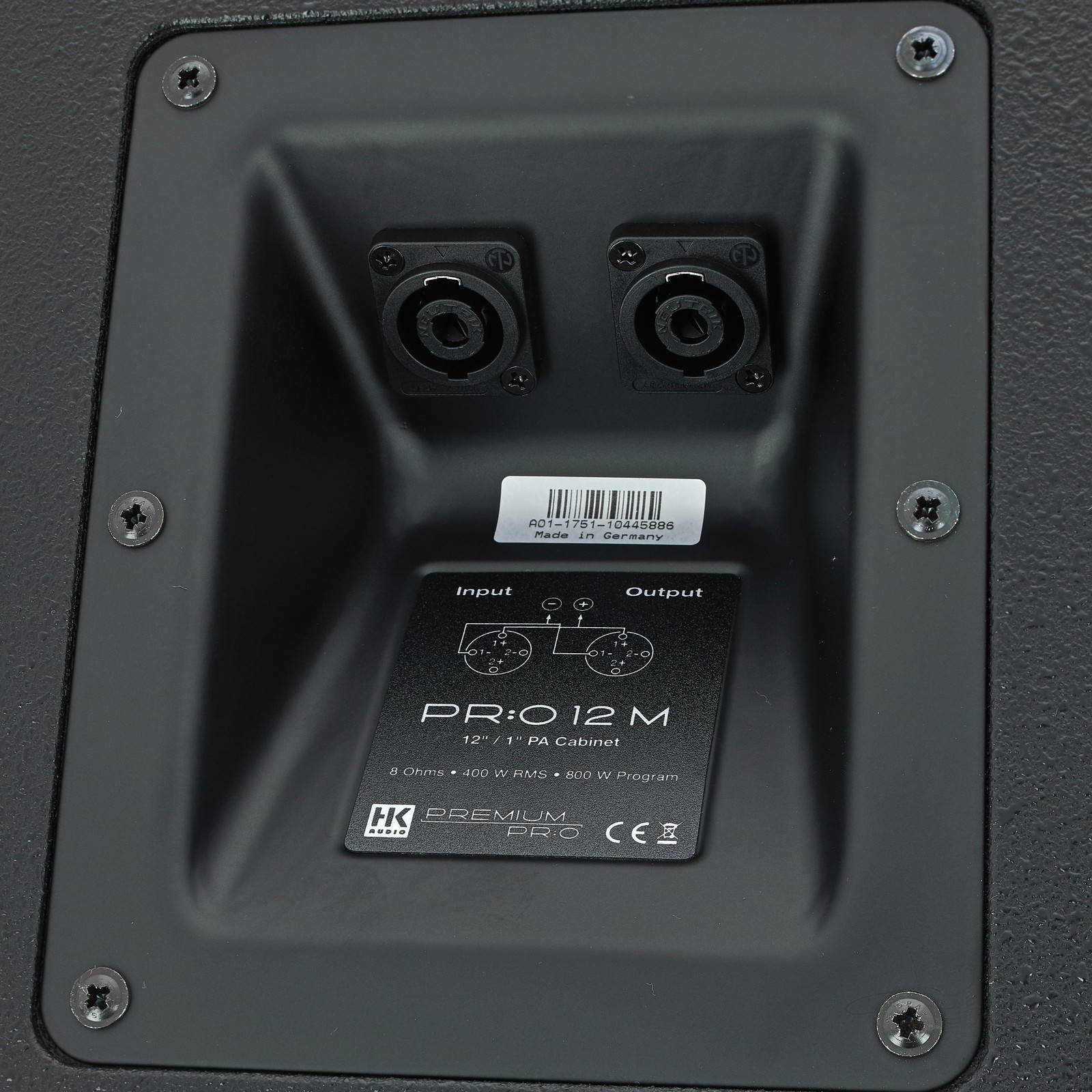 Rückseite des HK Audio Premium PR:O 12M passiver Monitor