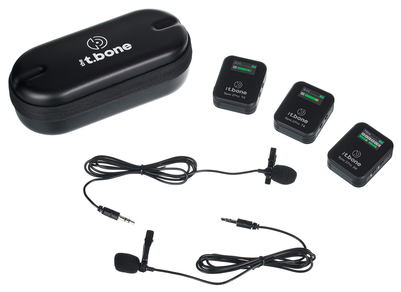 the t.bone Sync 2 zwei Lavaliers zwei Sender ein Empfänger
