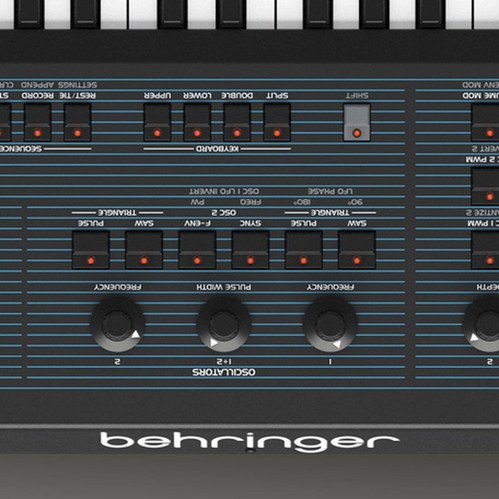 Drehregler für Oszillatoren auf dem Analogsynth Behringer UB-Xa