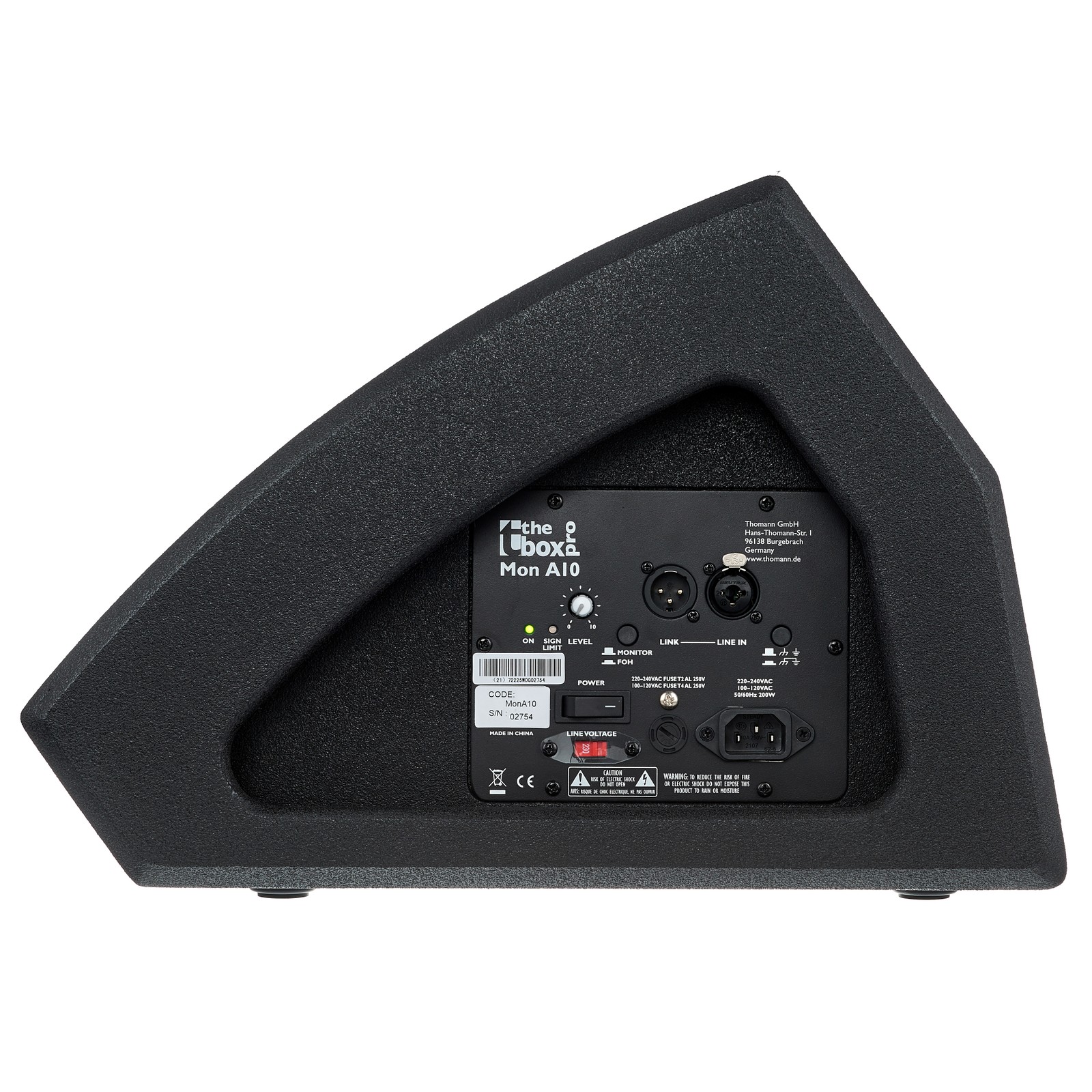 Seite des aktiven Bühnenmonitors, the box pro Mon A10