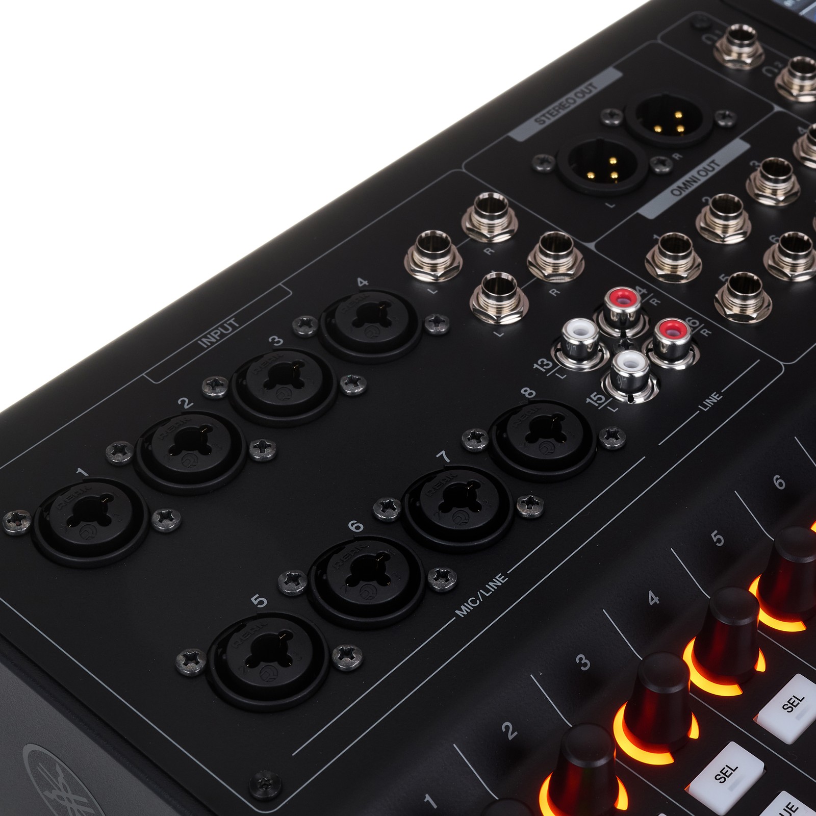 Anschlüsse des Yamaha MGX16V BK Digitalmixers