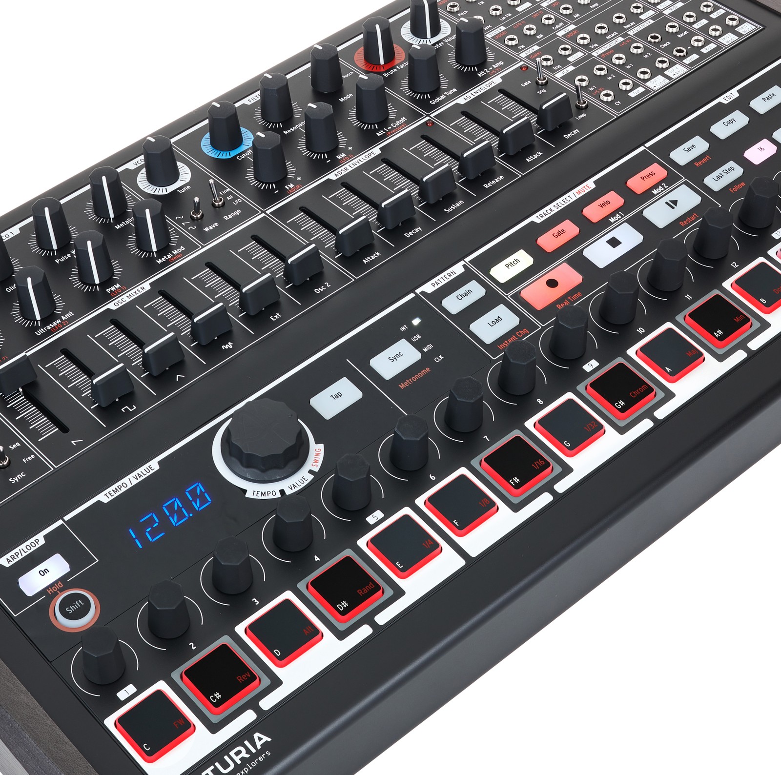 Arturia MiniBrute 2S Noir, analogue semi-modular sequencer synth