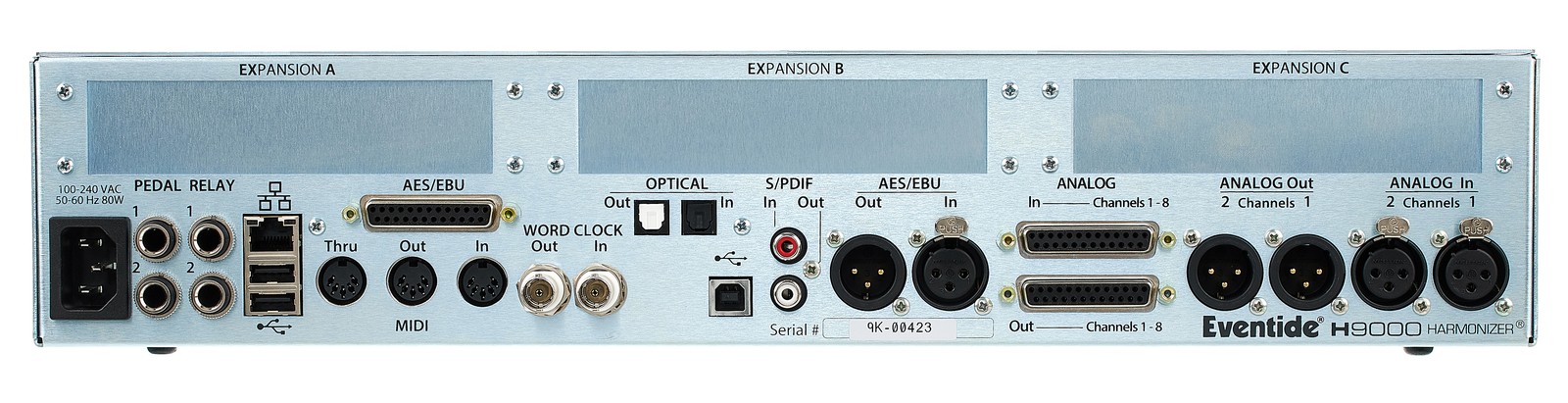 Rückseite mit Anschlüssen des Eventide H9000 Harmonizer Multi-Effekt Prozessors