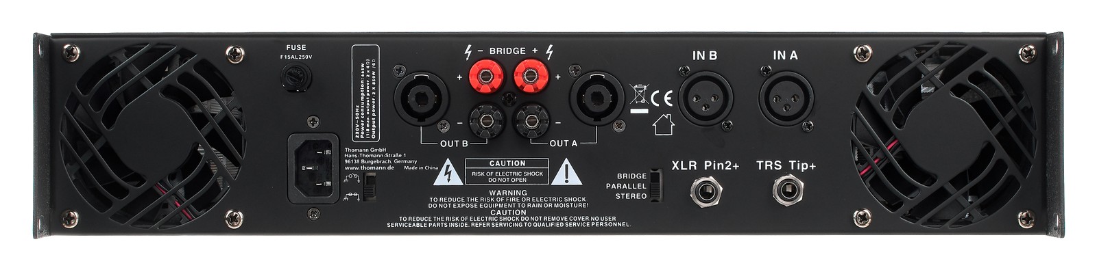 the t.amp TA1400 MK-X Endstufe Anschlüsse