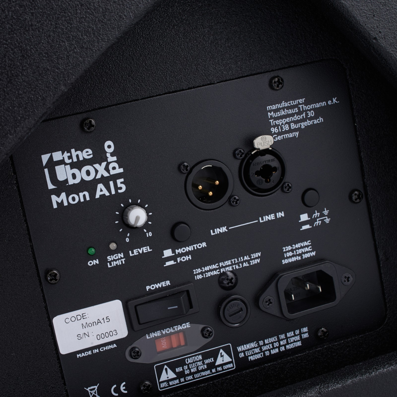 Rückseite des aktiven Bühnenmonitor, the box pro Mon A15