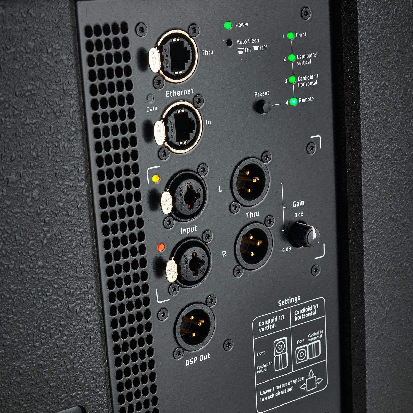 Rückseite des HK Audio Linear 5 MKII 115 Sub A mit Bedienelementen