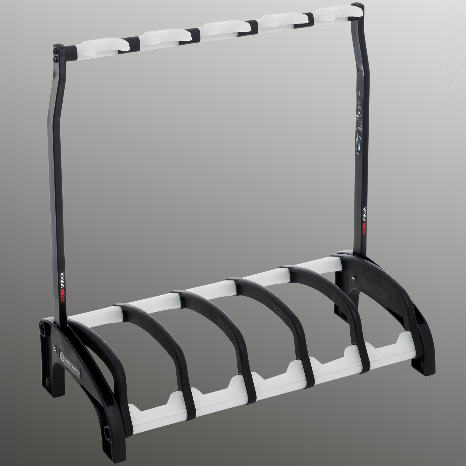 K&M 17525 Guardian 5 Translucent Gitarrenständer für fünf E-Gitarren