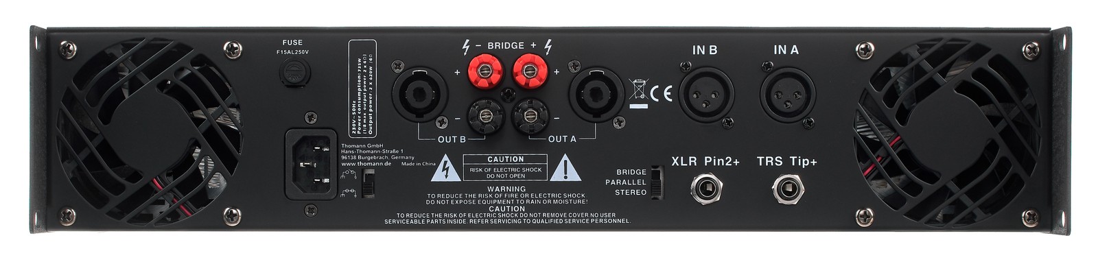 the t.amp TA1050 MK-X Endstufe Anschlüsse