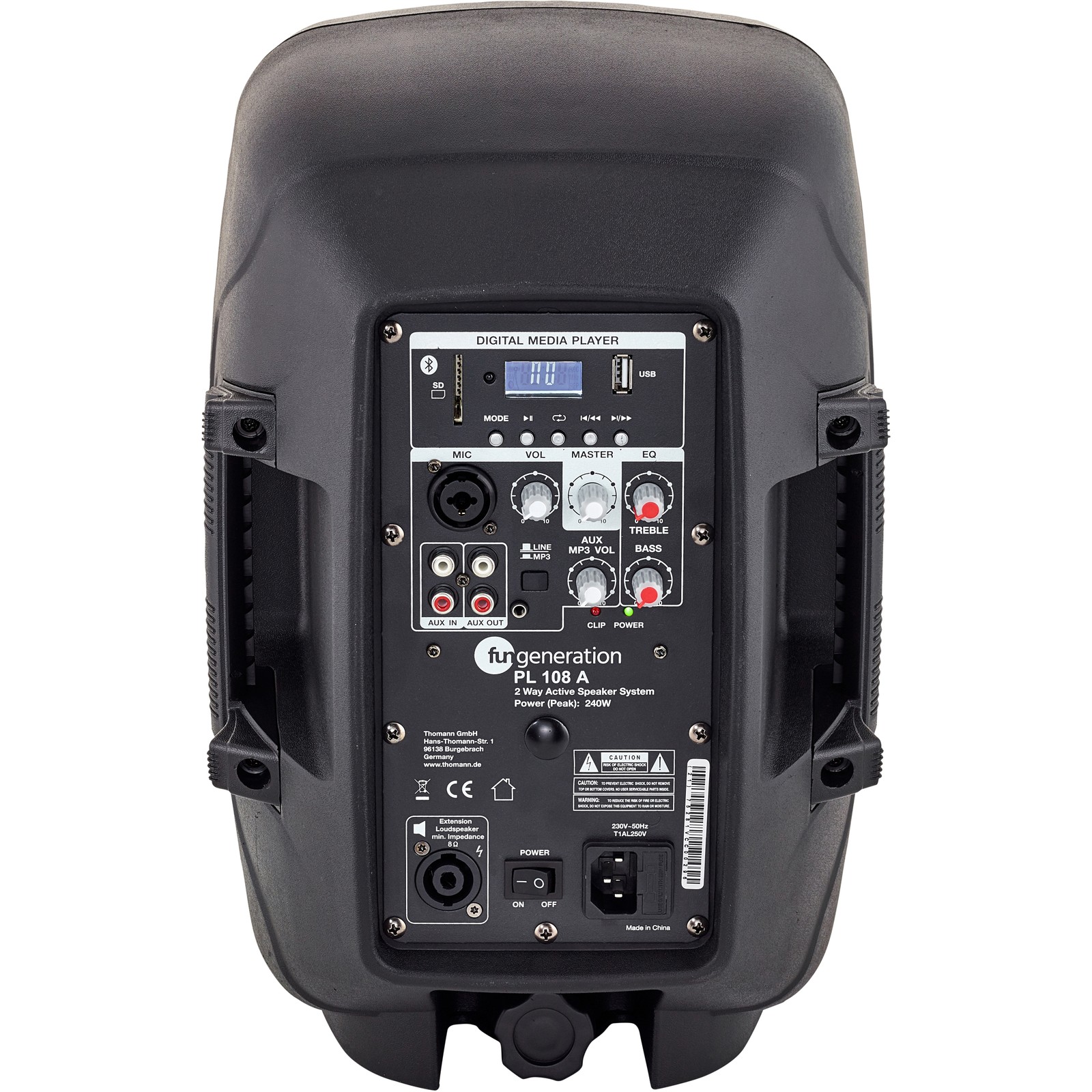 Fun Generation PL 108 A Aktive 2-Wege-Box Anschlüsse