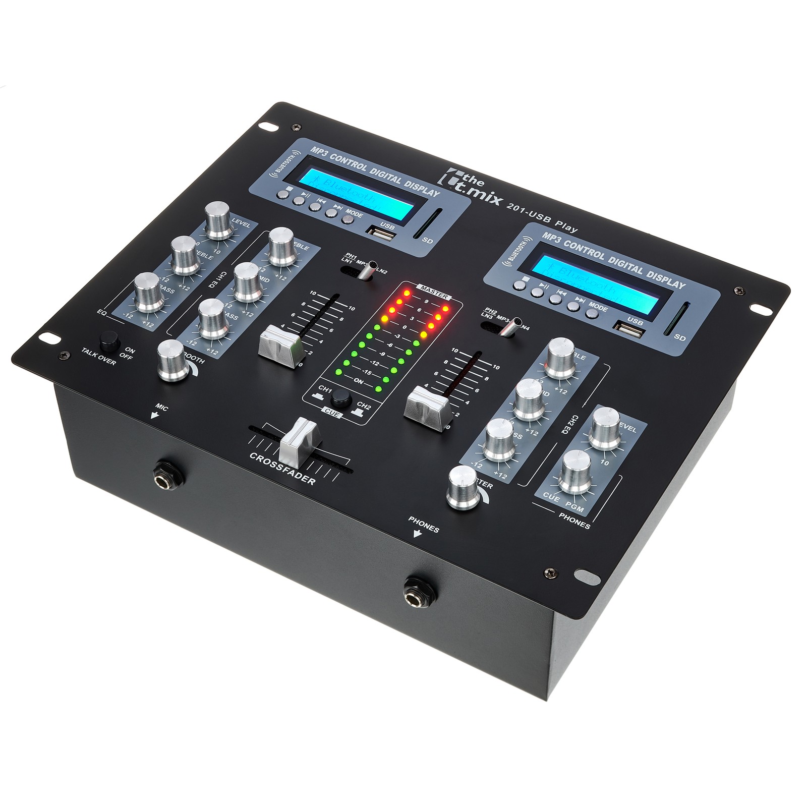 the t.mix 201-USB Play DJ Mixer mit USB/SD/Bluetooth Player