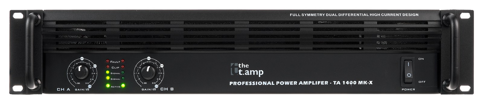 the t.amp TA1400 MK-X Endstufe Frontseite