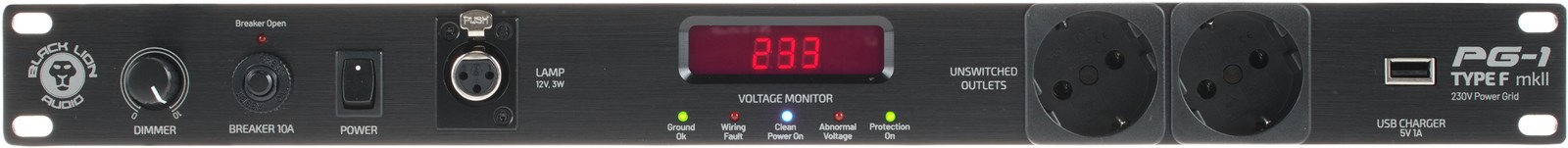 Face arrière du stabilisateur de tension Black Lion Audio PG-1 Type F MKII