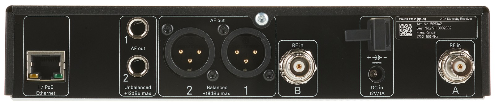 Sennheiser EW-DX EM 2 Q1-9 Anschlüsse