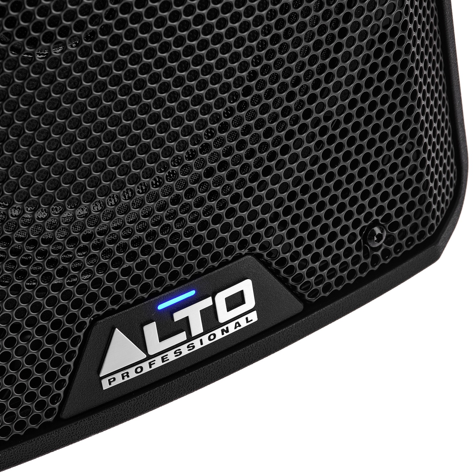 Herstellerlogo auf dem Frontgitter des Alto TX 408 Lautsprechers