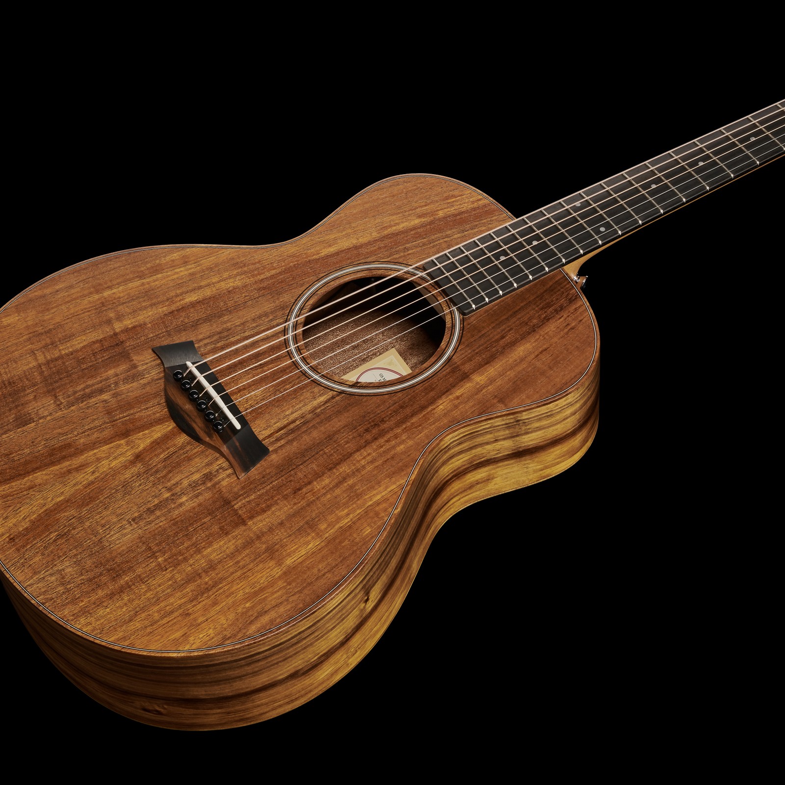 Vorderseite von Korpus und Hals der Taylor GS Mini-e Koa