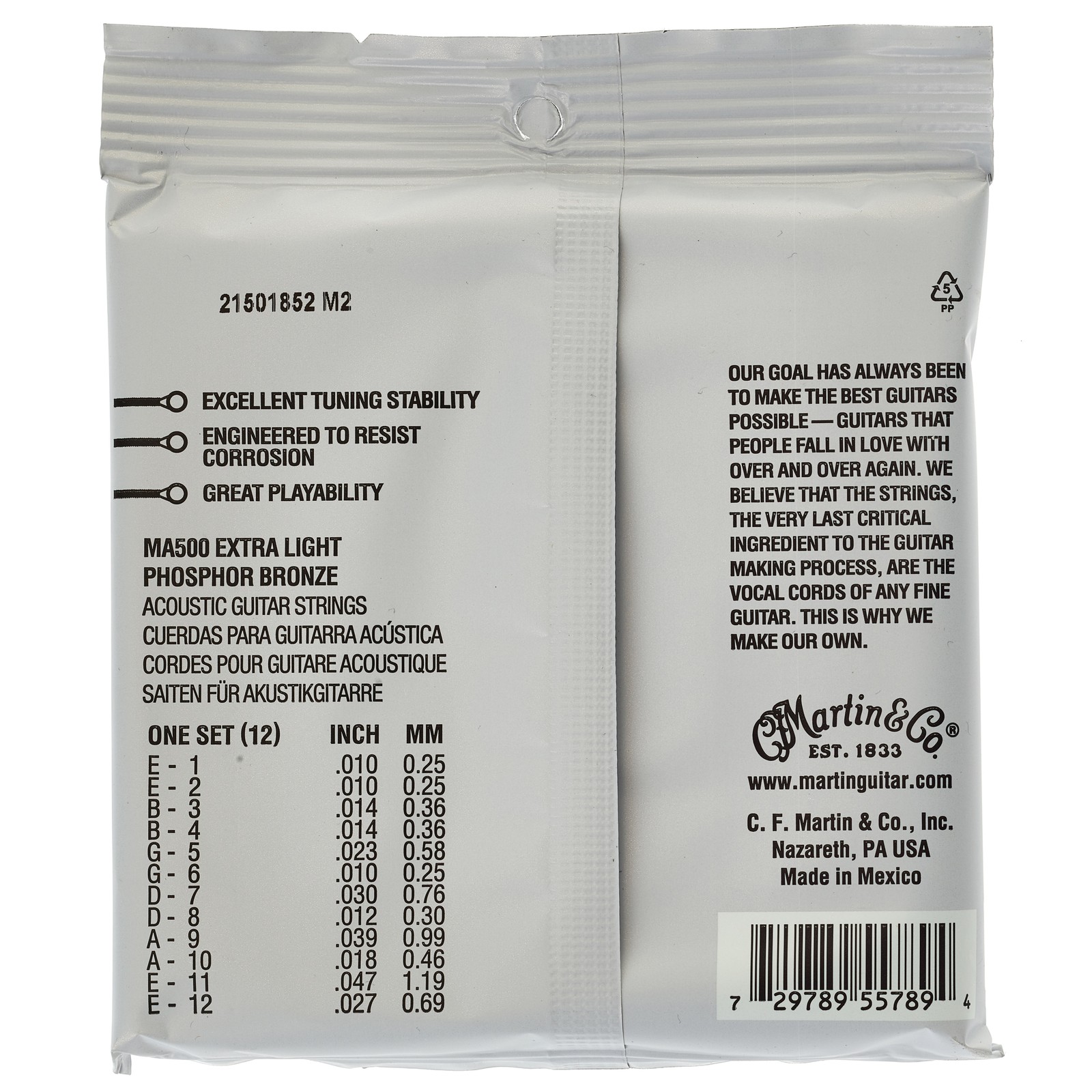 Martin Guitars MA-500 Authentic Acoustic Set Verpackung