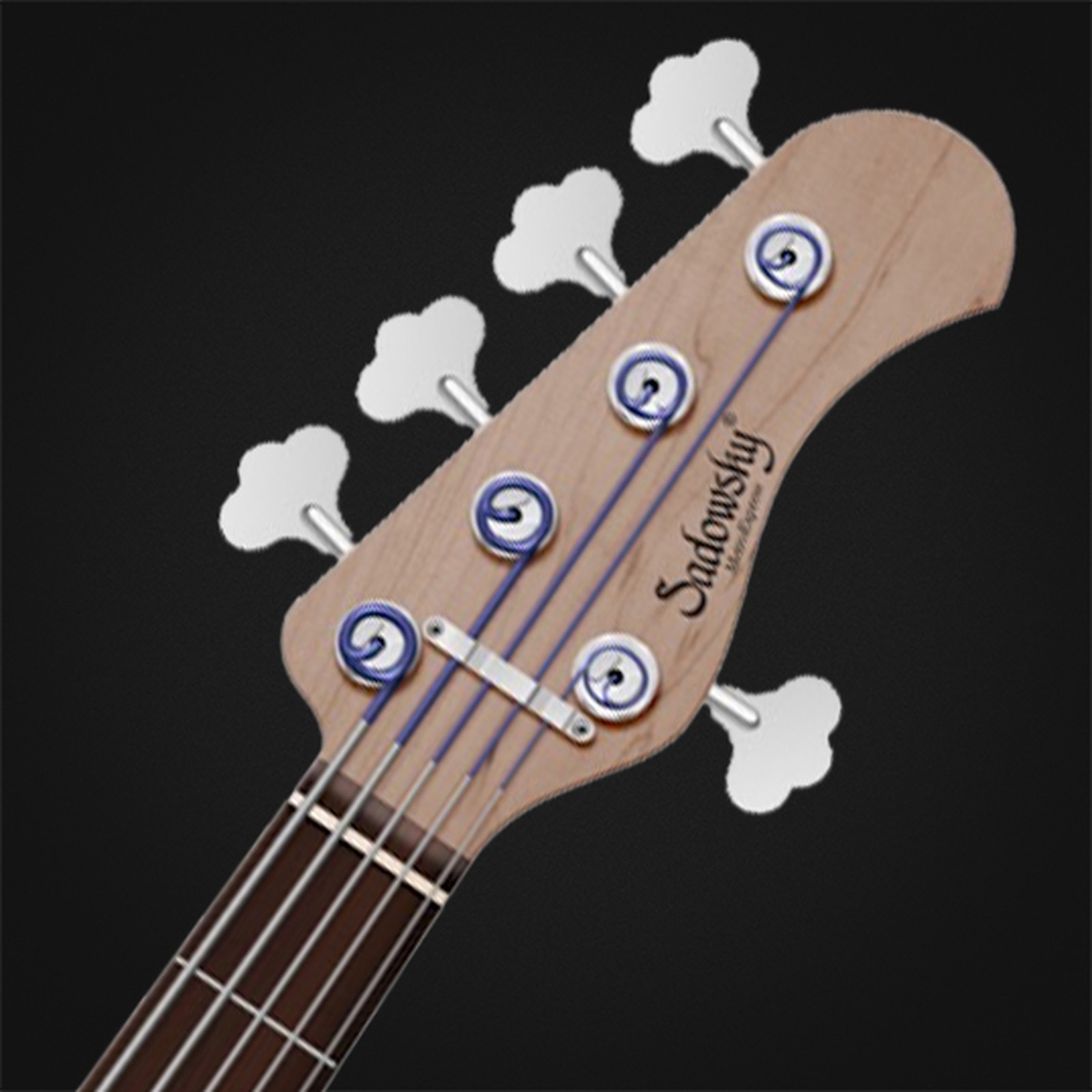 Sadowsky MetroExpress 21 Vintage JJ5 Morado Silver Sparkle, five-string bass, headstock