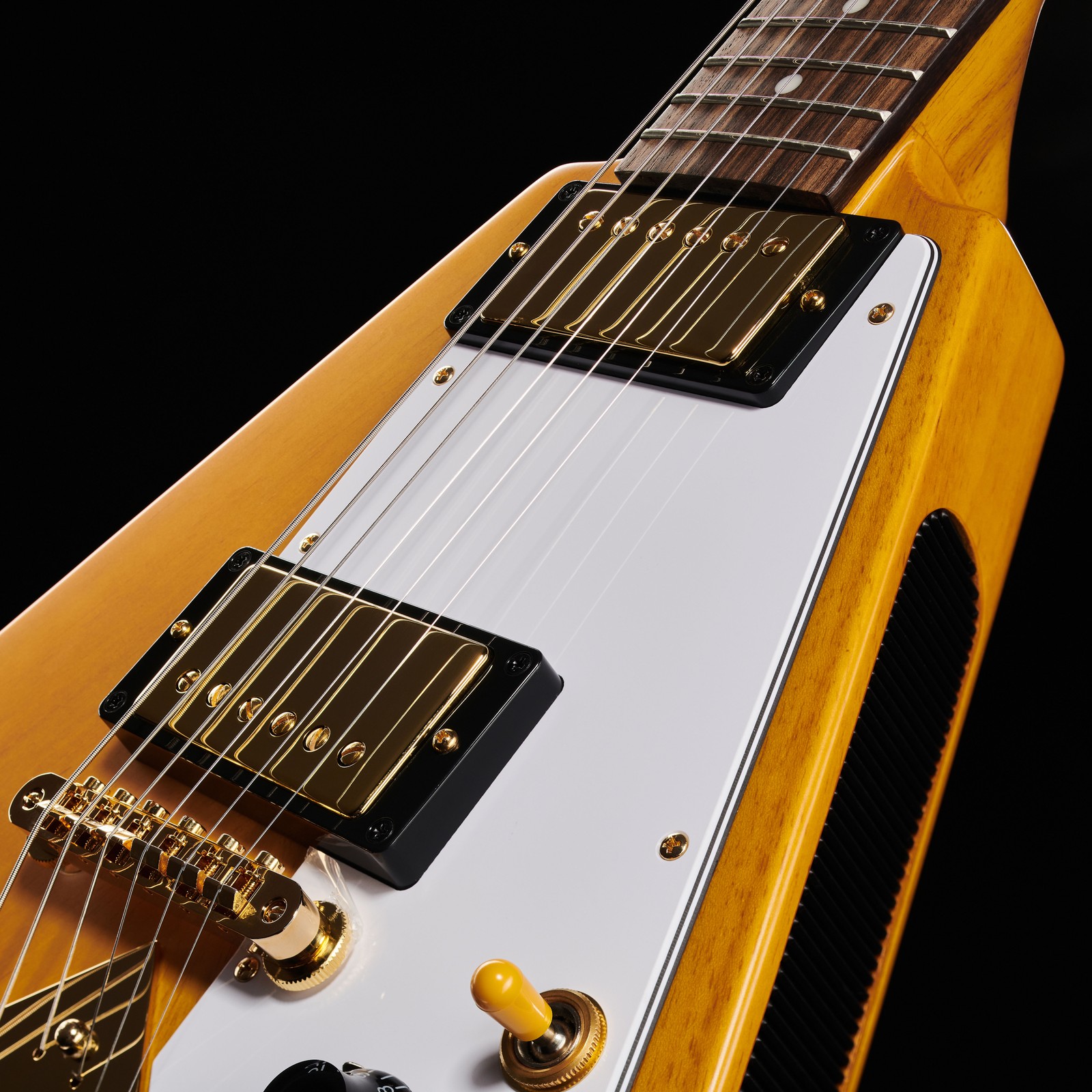 Epiphone Flying V Korina Aged Natural E-Gitarre mit Burstbucker Tonabnehmern