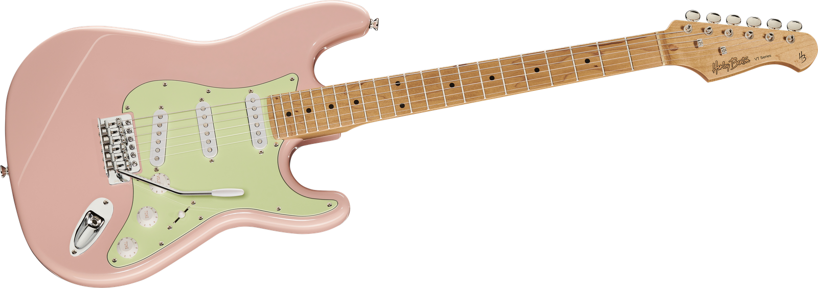 E-Gitarre Harley Benton ST-62CC MN Shell Pink von vorne