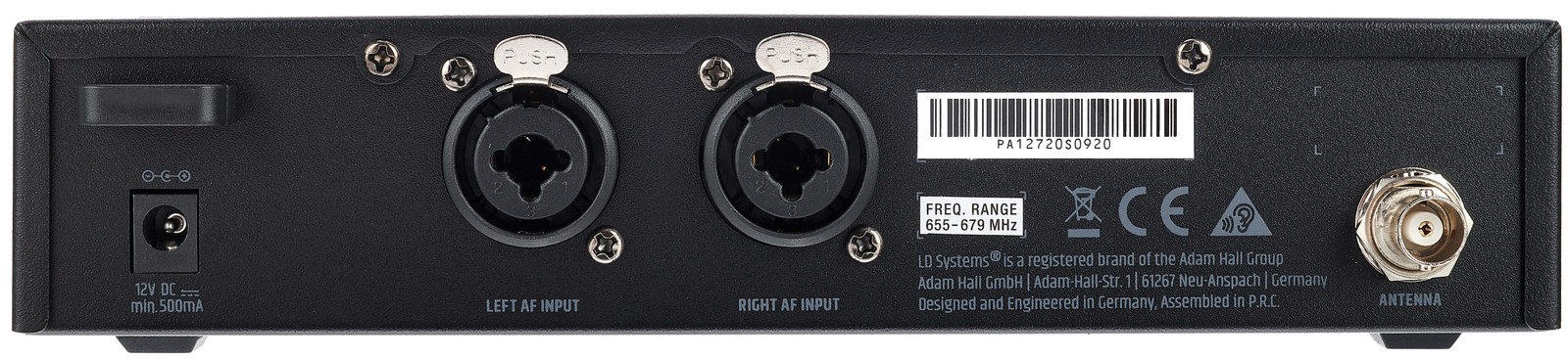 Arrière du émetteur LD Systems LDU506IEMT avec connecteurs