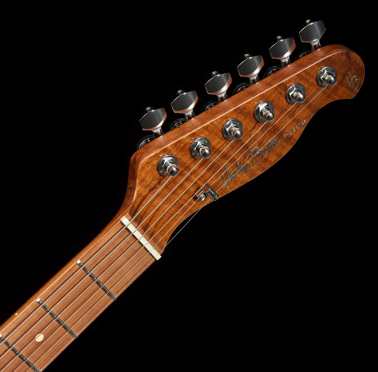Maple neck and headstock with locking machine heads