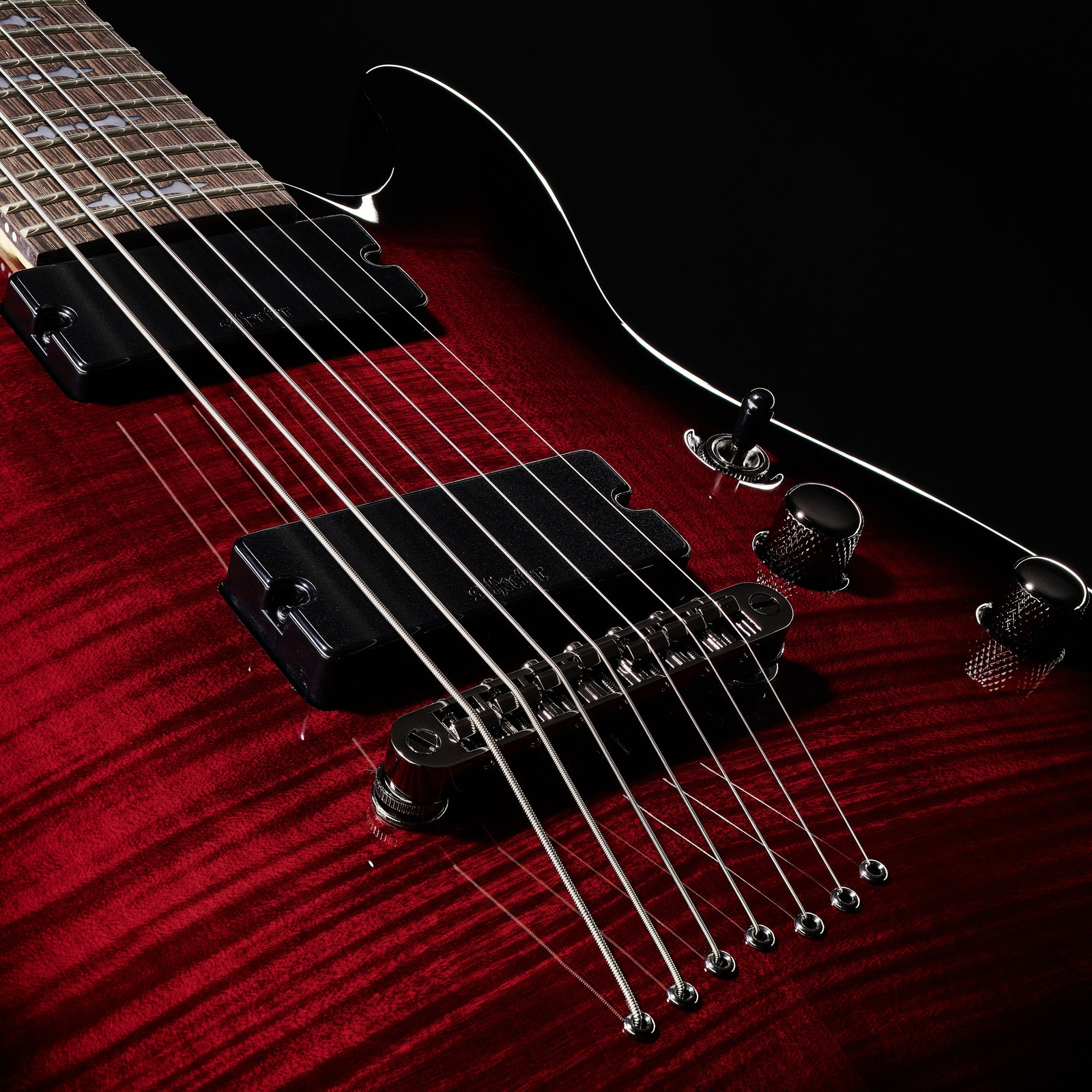 Schecter Demon-7 Crimson Red Burst Pickups