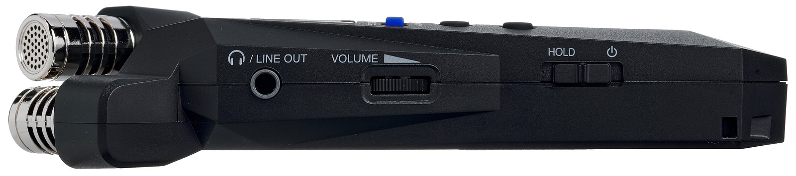 Seitenansicht des Zoom H1essential Audiorecorders