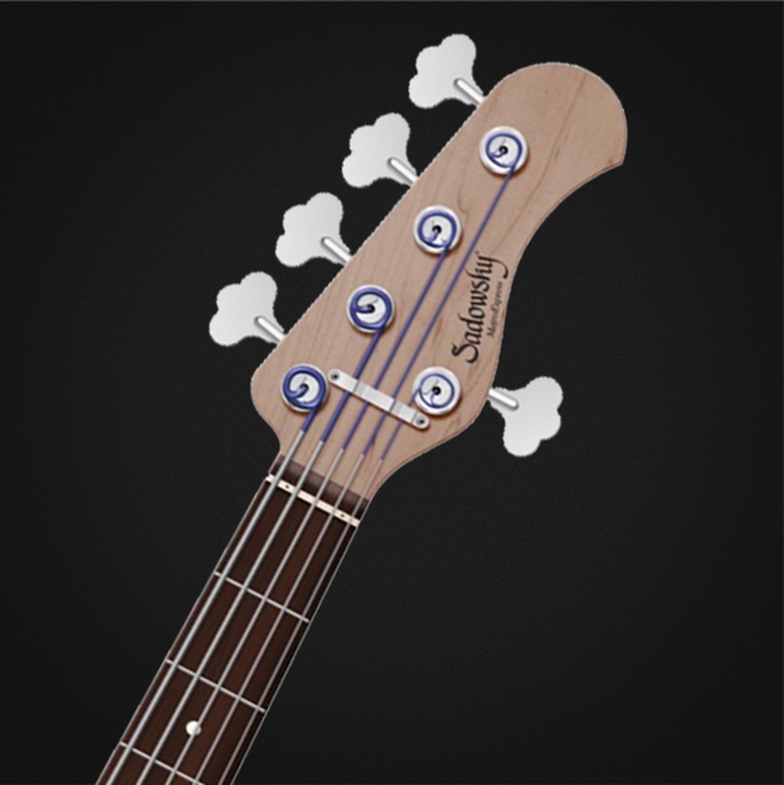 Headstock, Sadowsky MetroExpress 24 Modern 5 Morado Tobacco Sunburst, five-string bass guitar