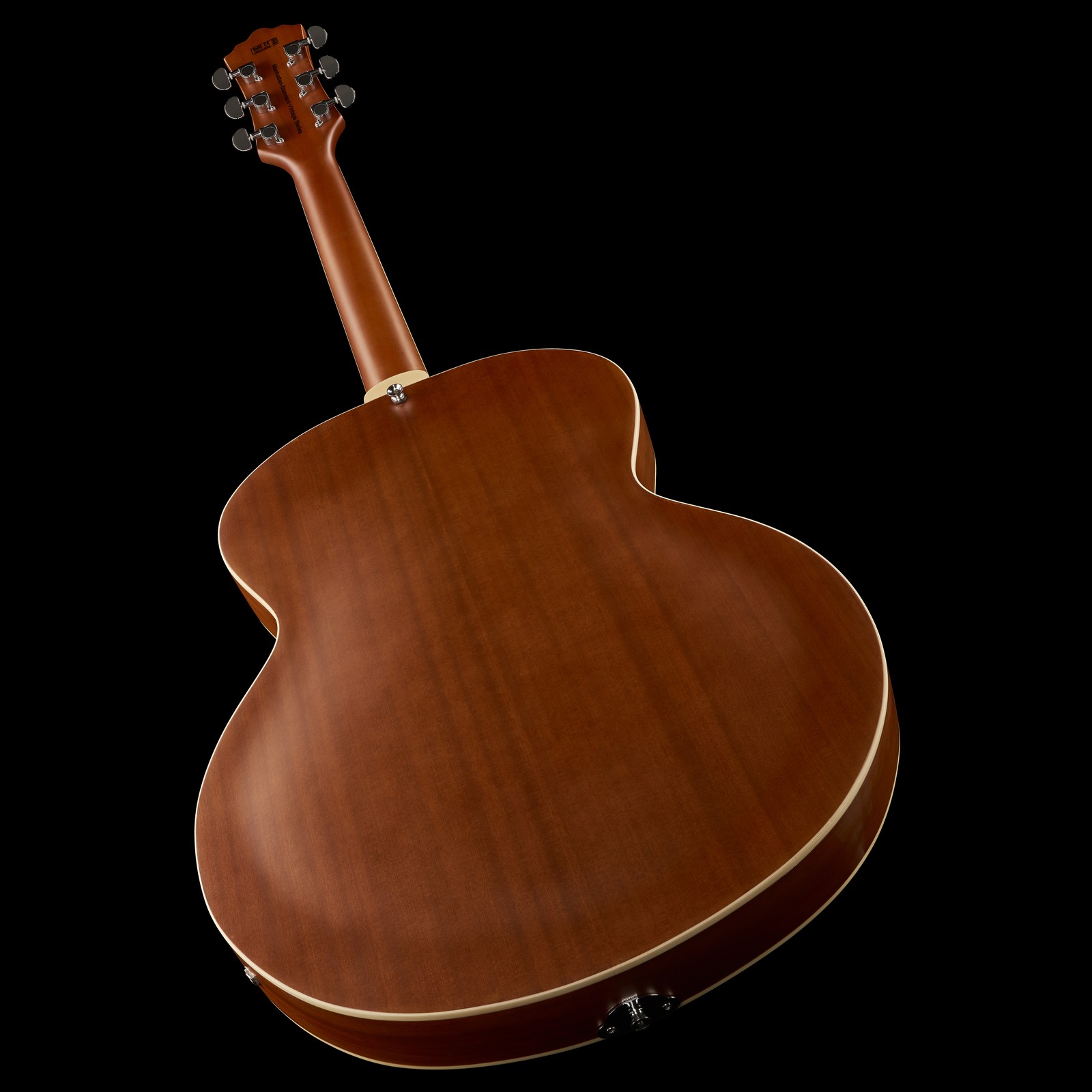 Rückseite der Harley Benton Custom Line Manhattan-Standard Westerngitarre mit Tonabnehmer