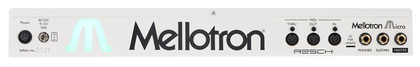 Rückseite des digitalen Mellotron Micro