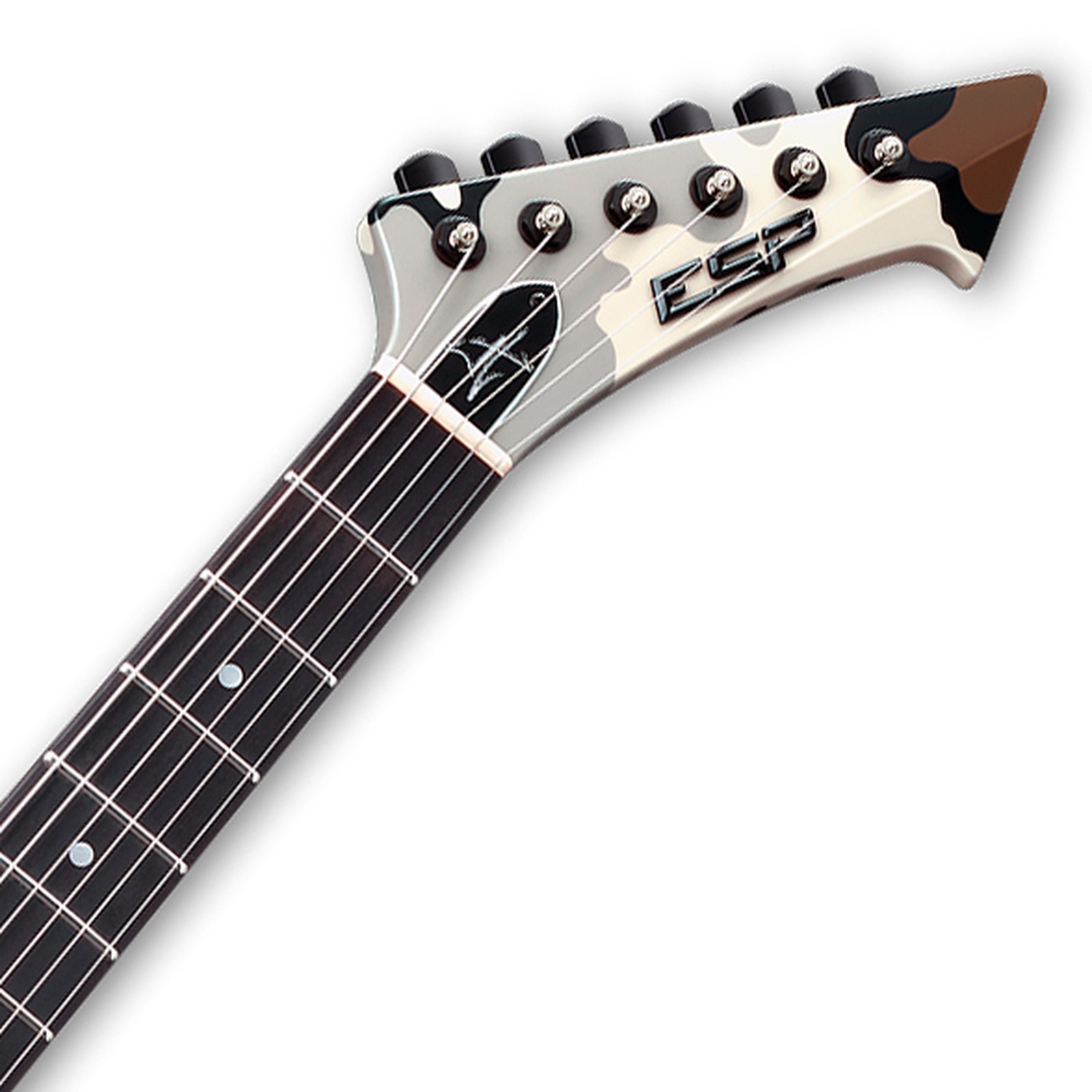 ESP Snakebyte Camo, headstock