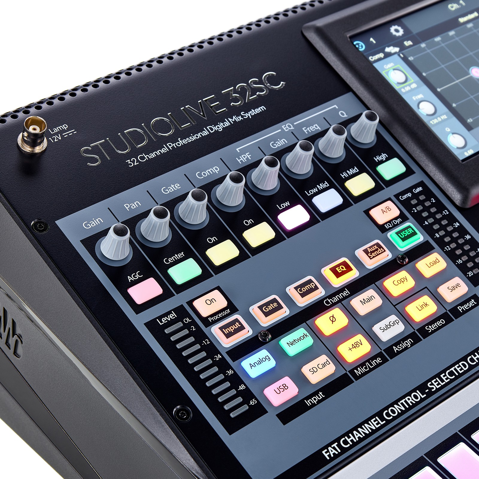 Funktionstasten auf der Bedienoberfläche des Presonus StudioLive 32SC Digitalmixers