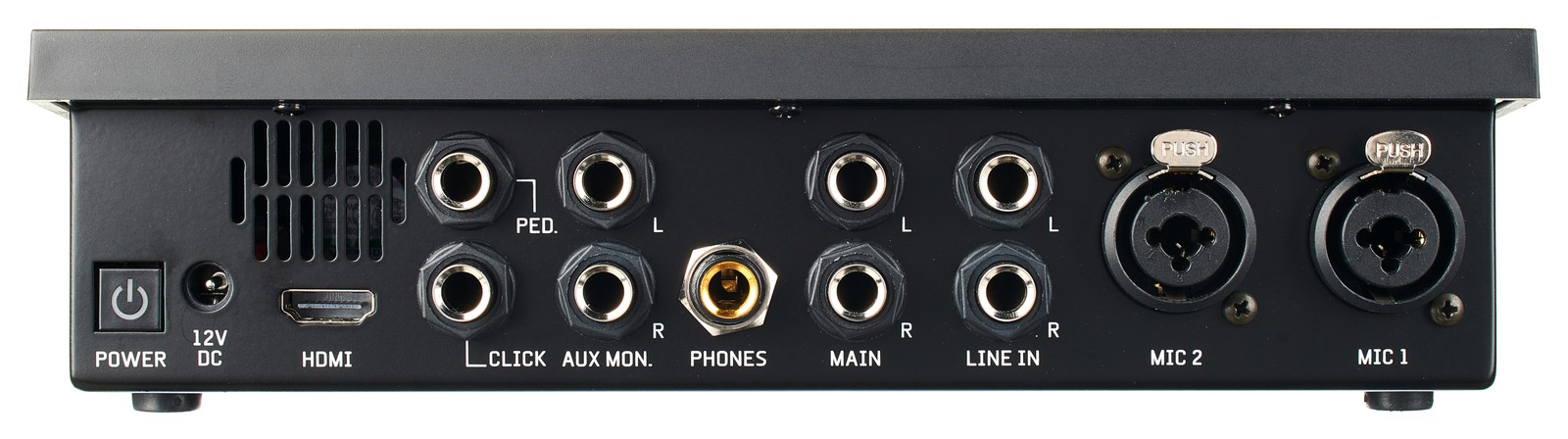 Rückseite des M-Live Divo Pro mit Anschlüssen