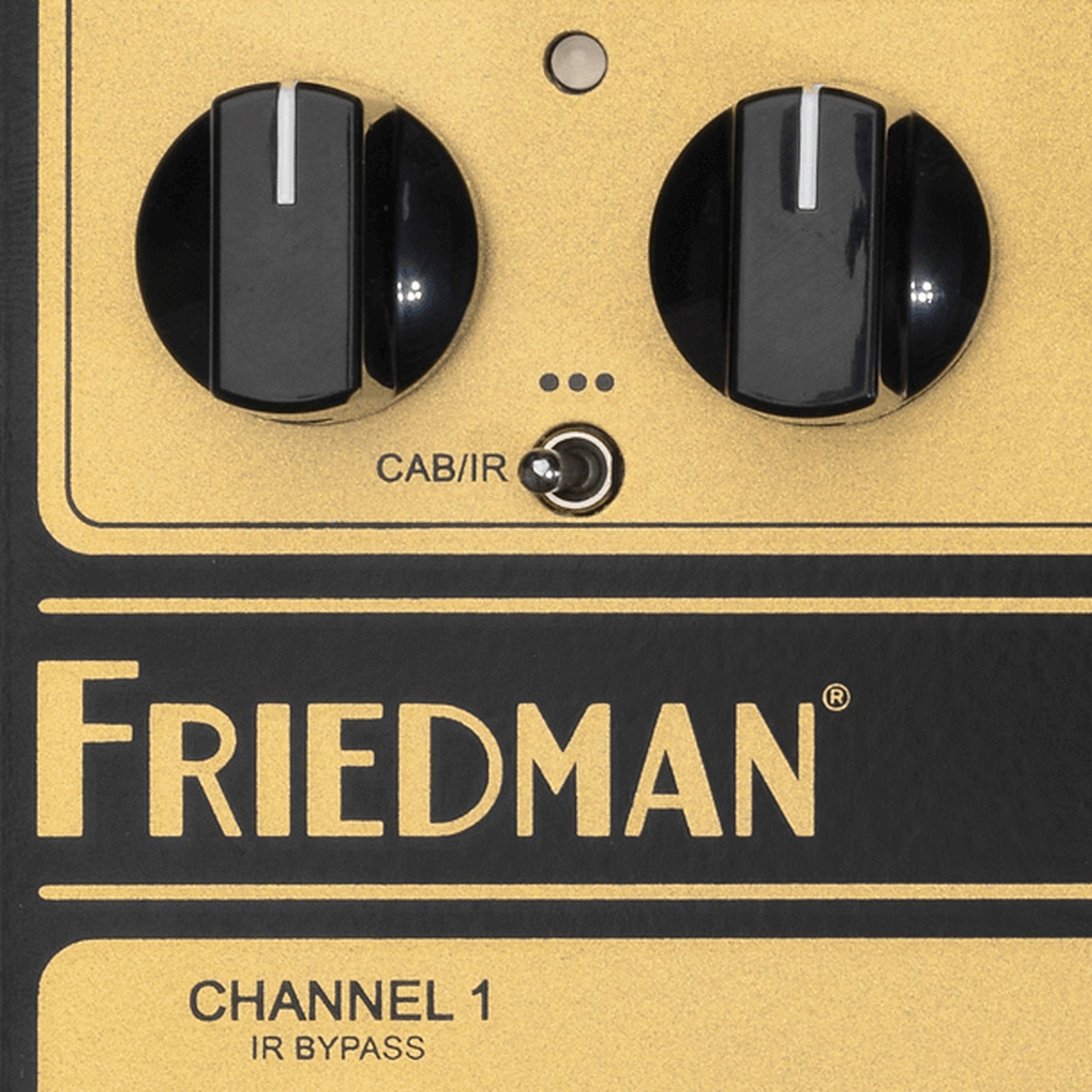 Herstellerlogo und Potis auf dem Friedman IR-X Dual Tube Preamp