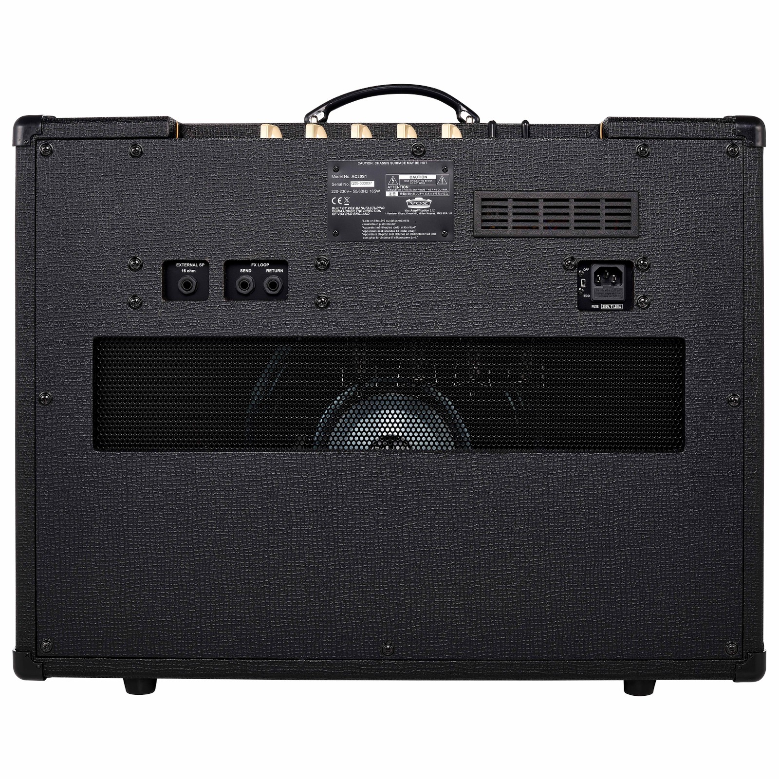 Halboffene Rückseite des VOX AC30 S1