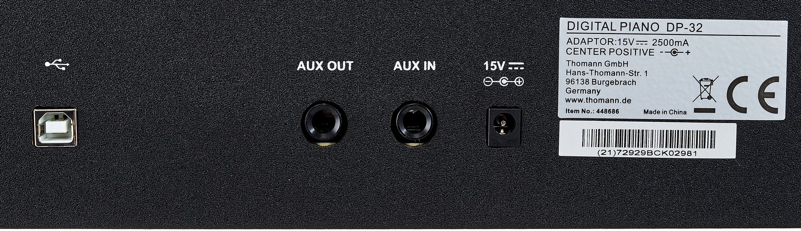 Détail du Thomann DP-32 B Piano numérique