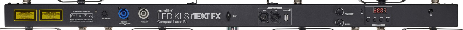 Anschlüsse auf der Rückseite des Eurolite LED KLS Laser Bar FX Light Set