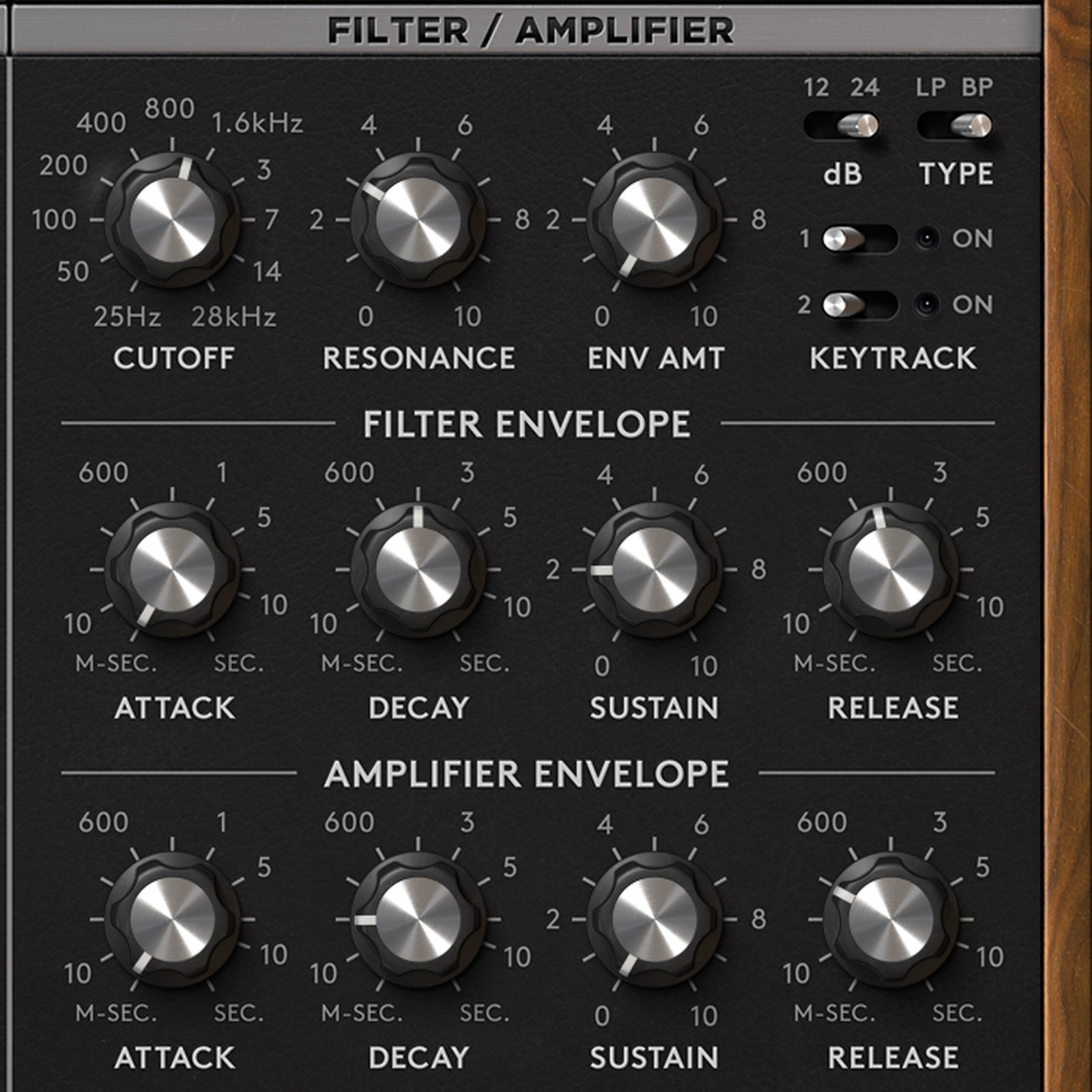 Synapse Audio The Legend HZ, synth plugin: Filter and envelopes