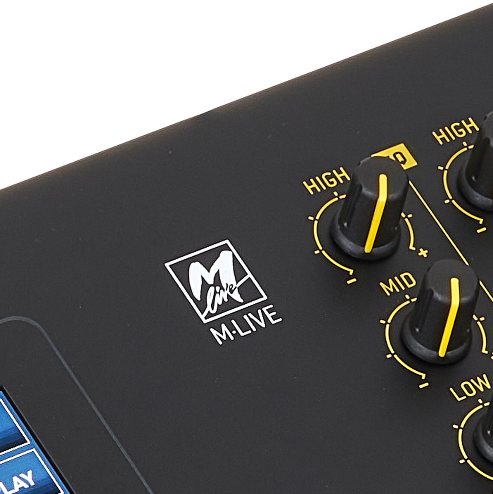 Logo und Drehregler am M-Live Merish 5+