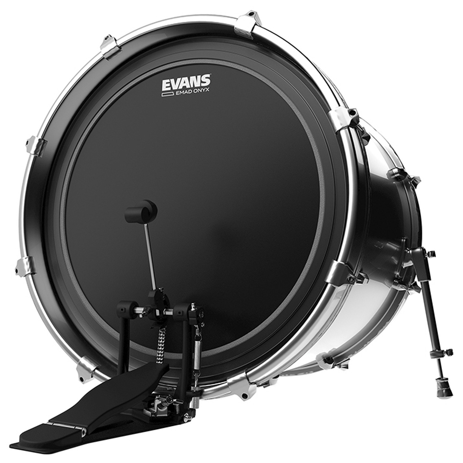 Bassdrum mit Evans EMAD Onyx Schlagfell