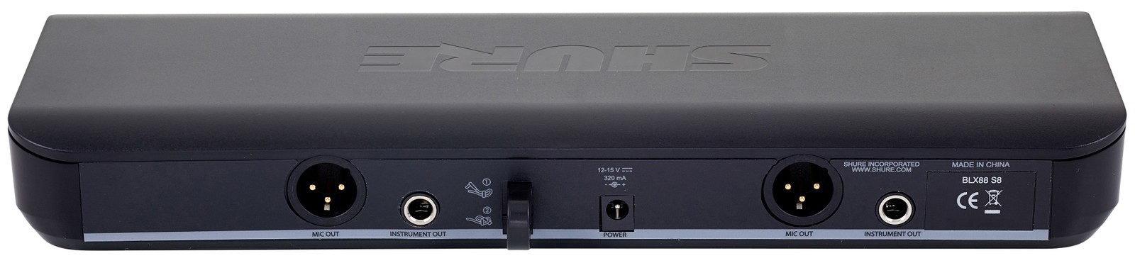 Rückseite des Shure BLX88 Receivers