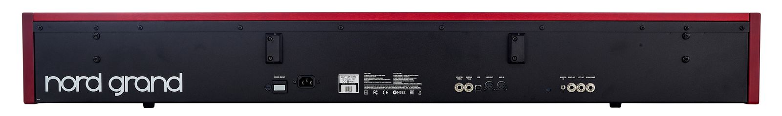 Anschlüsse auf der Rückseite des Clavia Nord Grand Stagepiano