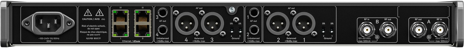 Sennheiser EW-DX EM 4 Dante U1/5 Anschlüsse