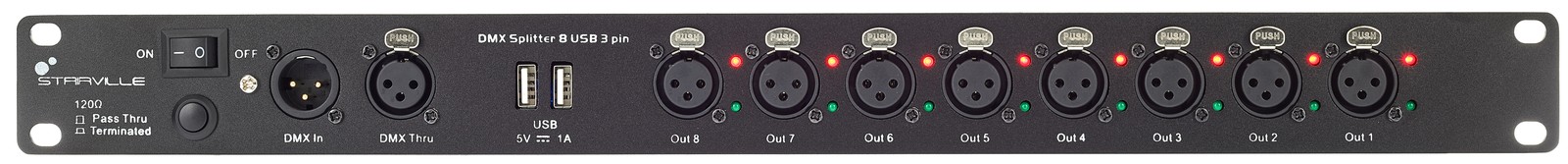 Stairville DMX Splitter 8 USB 3 pin