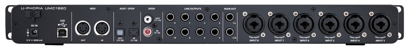 Détail du Behringer UMC1820 Interface audio USB 2.0 18 x 20