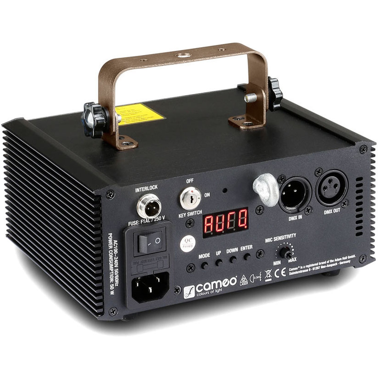 Anschlüsse und Befestigung des Cameo WOOKIE 400 RGB Animation Laser von hinten